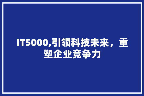 IT5000,引领科技未来，重塑企业竞争力 云服务