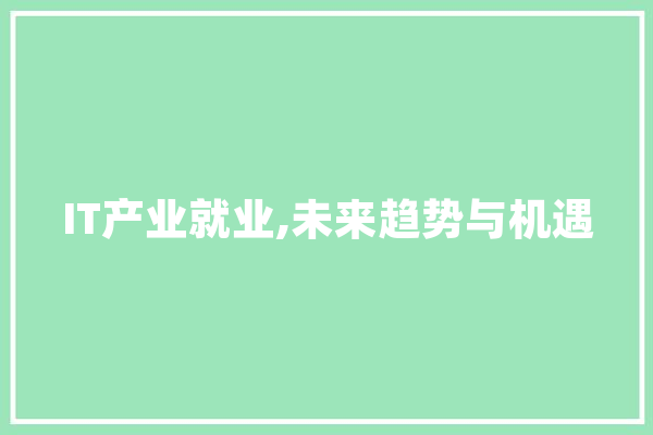 IT产业就业,未来趋势与机遇