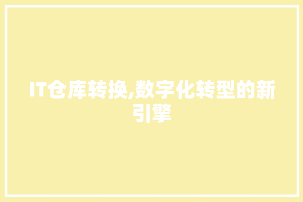IT仓库转换,数字化转型的新引擎