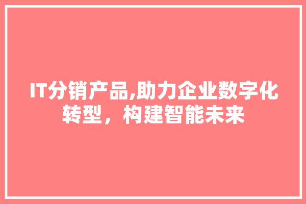 IT分销产品,助力企业数字化转型，构建智能未来