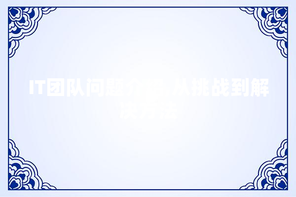 IT团队问题介绍,从挑战到解决方法