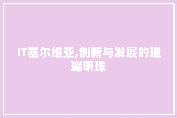 IT塞尔维亚,创新与发展的璀璨明珠 智能助手