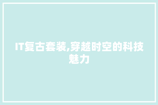 IT复古套装,穿越时空的科技魅力