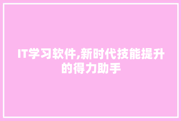 IT学习软件,新时代技能提升的得力助手