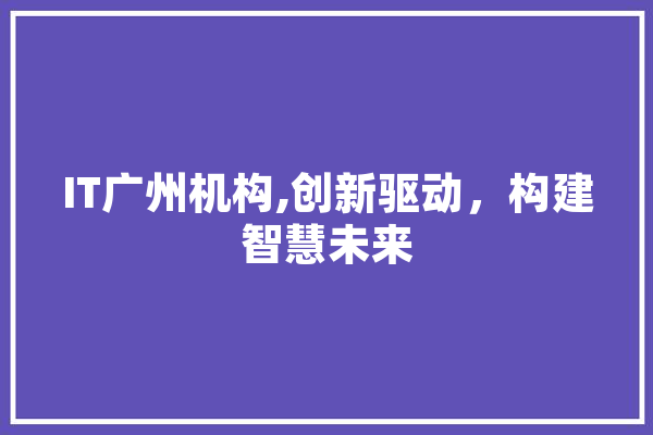 IT广州机构,创新驱动，构建智慧未来