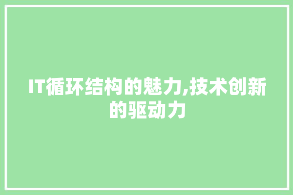 IT循环结构的魅力,技术创新的驱动力