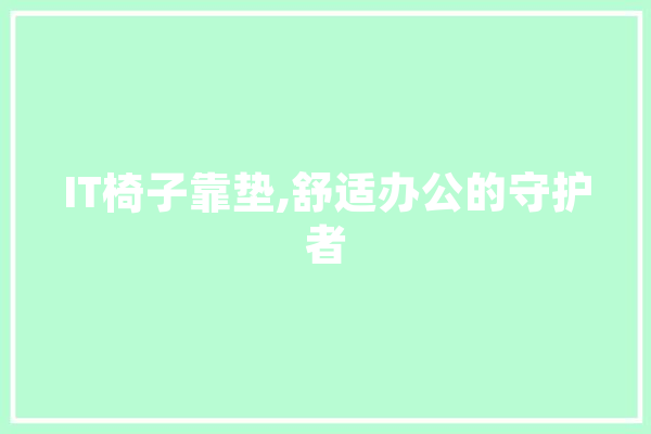 IT椅子靠垫,舒适办公的守护者