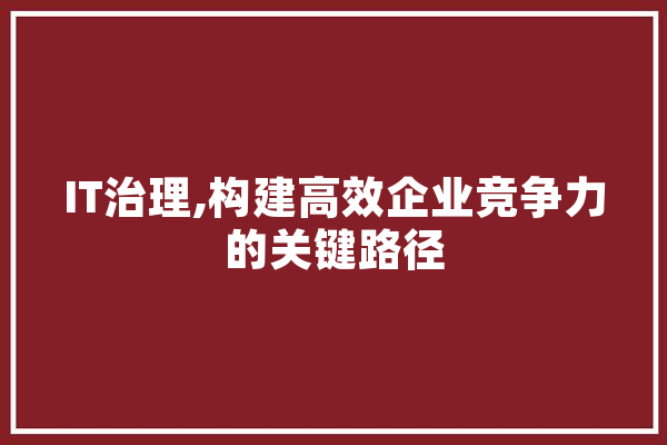 IT治理,构建高效企业竞争力的关键路径 文字写作