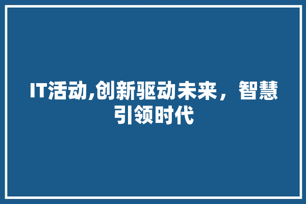 IT活动,创新驱动未来，智慧引领时代