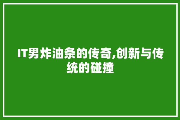 IT男炸油条的传奇,创新与传统的碰撞