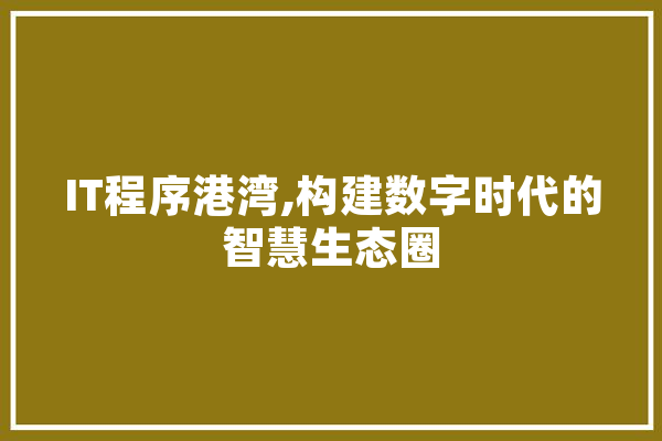 IT程序港湾,构建数字时代的智慧生态圈