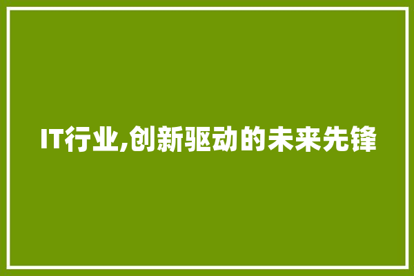 IT行业,创新驱动的未来先锋 AI快讯