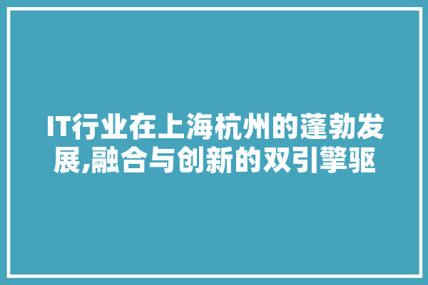 IT行业在上海杭州的蓬勃发展,融合与创新的双引擎驱动 AI快讯