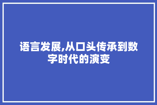 语言发展,从口头传承到数字时代的演变 智能写作