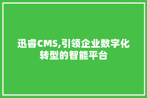 迅睿CMS,引领企业数字化转型的智能平台
