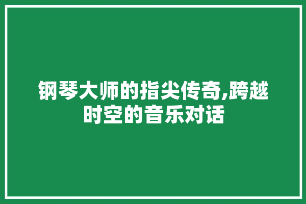 钢琴大师的指尖传奇,跨越时空的音乐对话