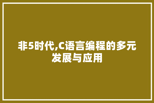 非5时代,C语言编程的多元发展与应用