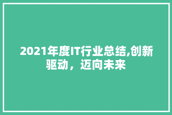 2021年度IT行业总结,创新驱动，迈向未来