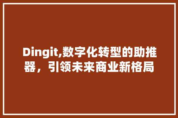 Dingit,数字化转型的助推器，引领未来商业新格局 AI简讯