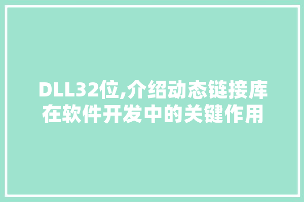 DLL32位,介绍动态链接库在软件开发中的关键作用
