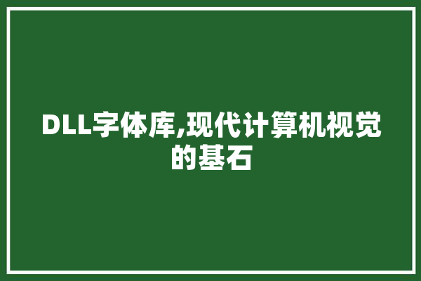 DLL字体库,现代计算机视觉的基石