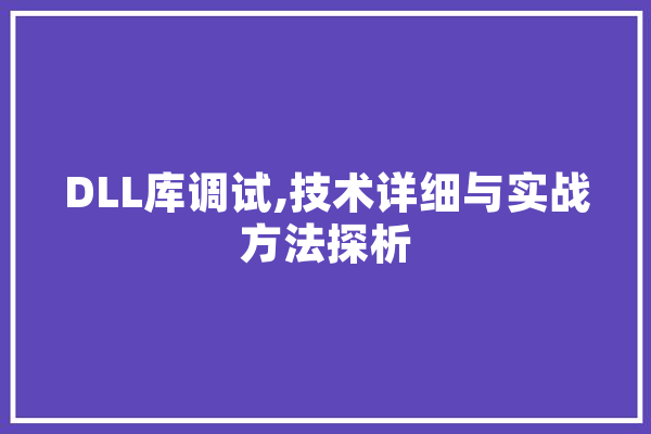DLL库调试,技术详细与实战方法探析