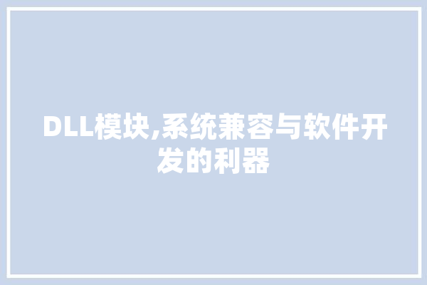 DLL模块,系统兼容与软件开发的利器