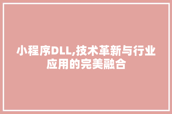 小程序DLL,技术革新与行业应用的完美融合