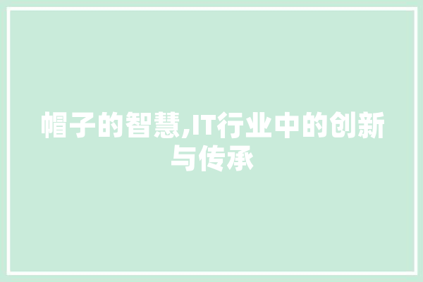 帽子的智慧,IT行业中的创新与传承 智能助手