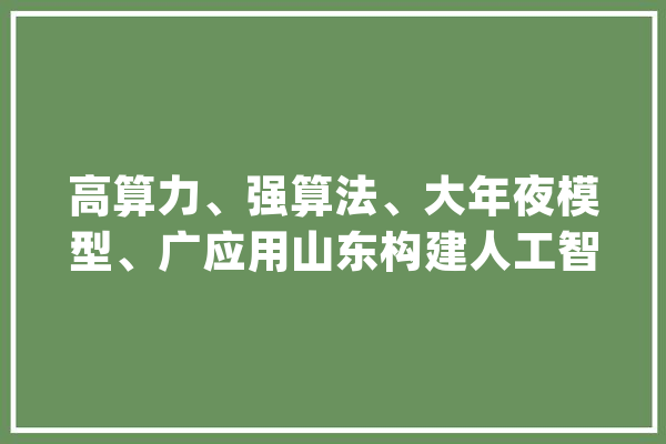高算力、强算法、大年夜模型、广应用山东构建人工智能立异成长体系_人工智能_机械人 科技快讯