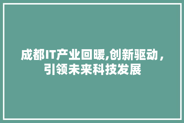 成都IT产业回暖,创新驱动，引领未来科技发展 绘影字幕