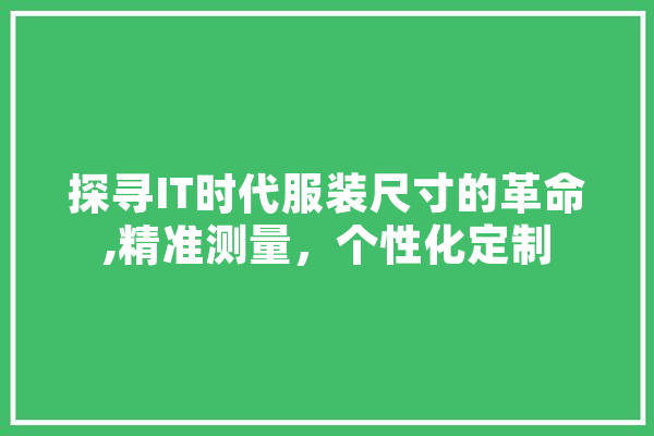 探寻IT时代服装尺寸的革命,精准测量，个性化定制