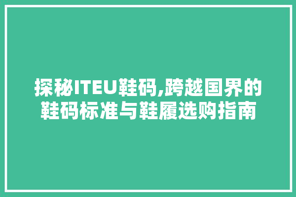 探秘ITEU鞋码,跨越国界的鞋码标准与鞋履选购指南