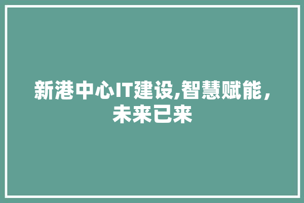 新港中心IT建设,智慧赋能，未来已来
