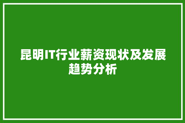 昆明IT行业薪资现状及发展趋势分析