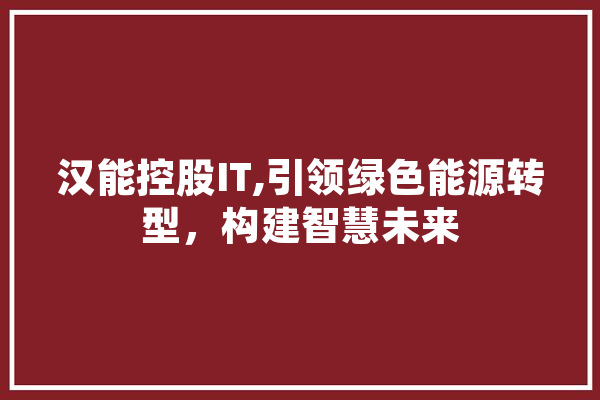 汉能控股IT,引领绿色能源转型，构建智慧未来