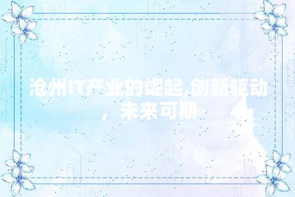 沧州IT产业的崛起,创新驱动，未来可期