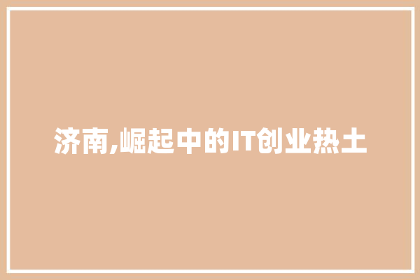 济南,崛起中的IT创业热土