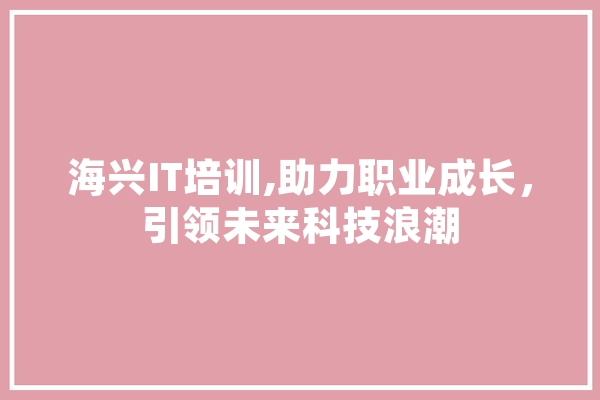 海兴IT培训,助力职业成长，引领未来科技浪潮 文字写作