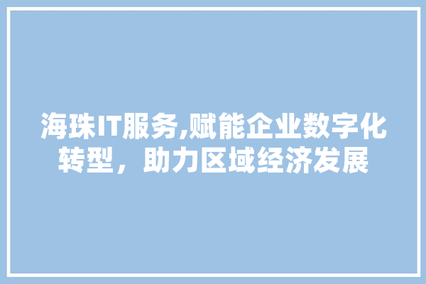 海珠IT服务,赋能企业数字化转型，助力区域经济发展
