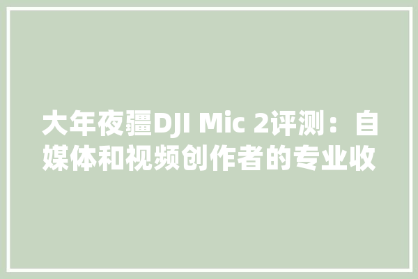 大年夜疆DJI Mic 2评测：自媒体和视频创作者的专业收音新宠_后果_人声 文字写作