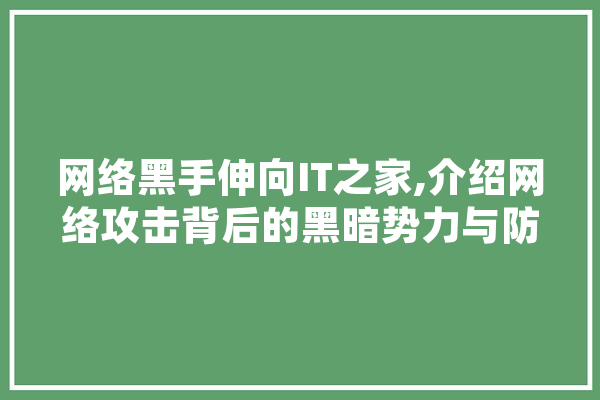 网络黑手伸向IT之家,介绍网络攻击背后的黑暗势力与防范之路
