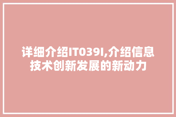 详细介绍IT039I,介绍信息技术创新发展的新动力