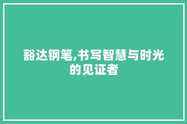 豁达钢笔,书写智慧与时光的见证者