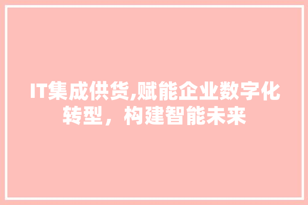 IT集成供货,赋能企业数字化转型，构建智能未来 AI快讯