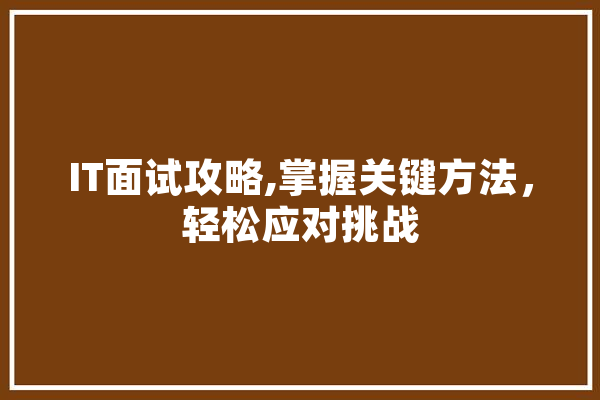 IT面试攻略,掌握关键方法，轻松应对挑战
