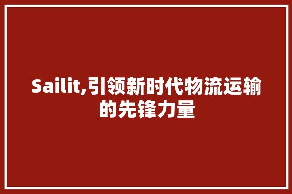 Sailit,引领新时代物流运输的先锋力量