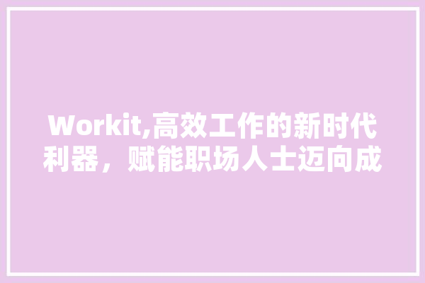 Workit,高效工作的新时代利器，赋能职场人士迈向成功之路 云服务