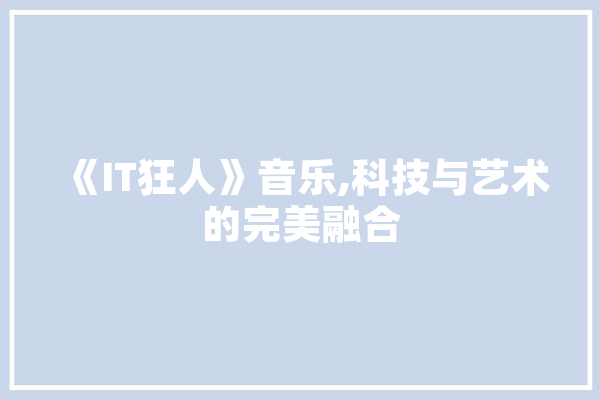 《IT狂人》音乐,科技与艺术的完美融合