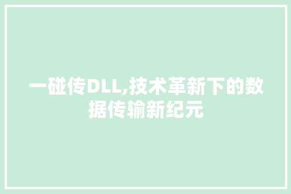 一碰传DLL,技术革新下的数据传输新纪元